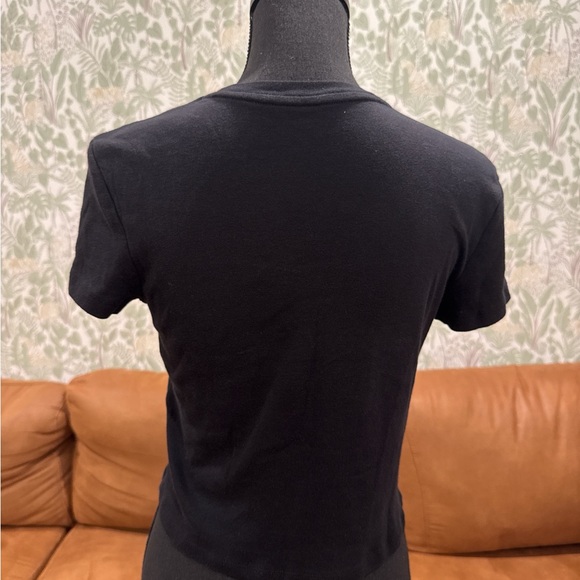 Lucky You Cherry Embroidered Y2K Baby Tee – Size L - Picture 4 of 5